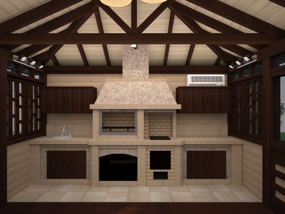 Беседка 6 на 4 с мангалом