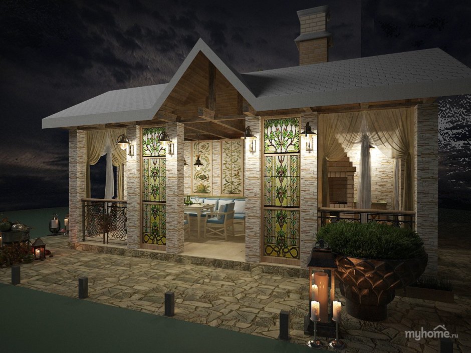 Зона барбекю мангальная зона закрытая