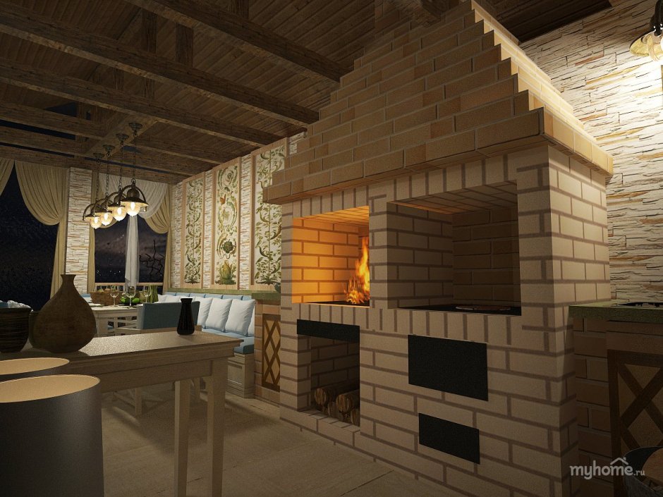 Хонка веранда барбекю