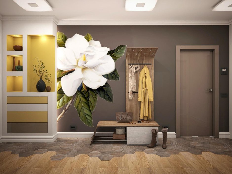 Горшки с цветами в прихожей