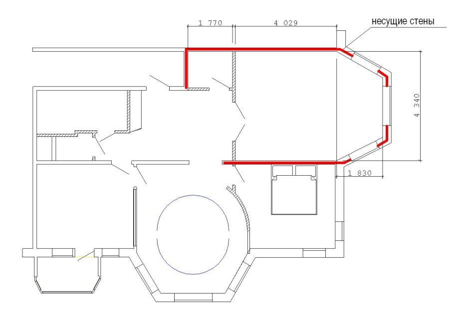 Комната с эркером планировка