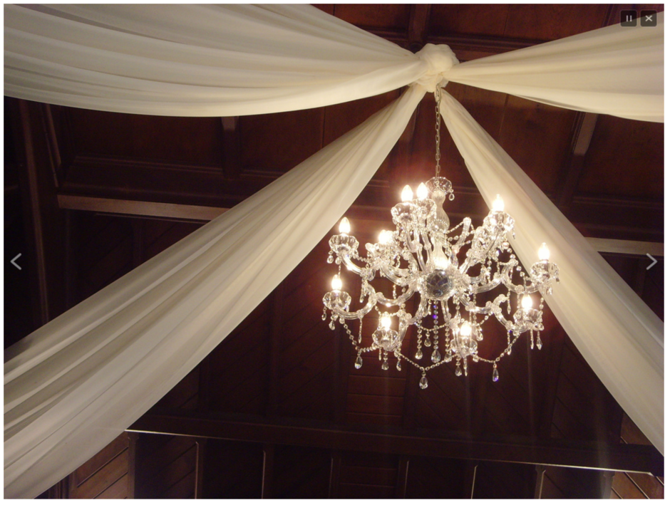 Декор потолка тюлем