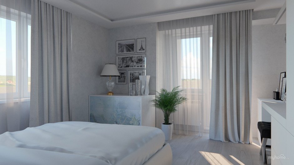 Спальня с угловым окном