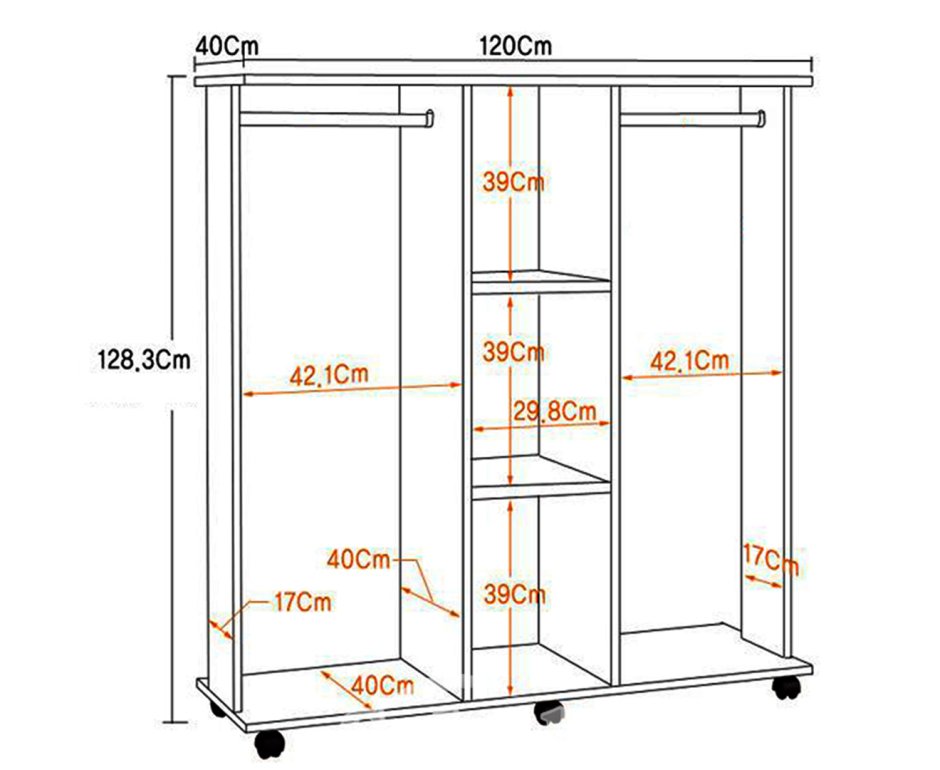 Высота полок в гардеробной