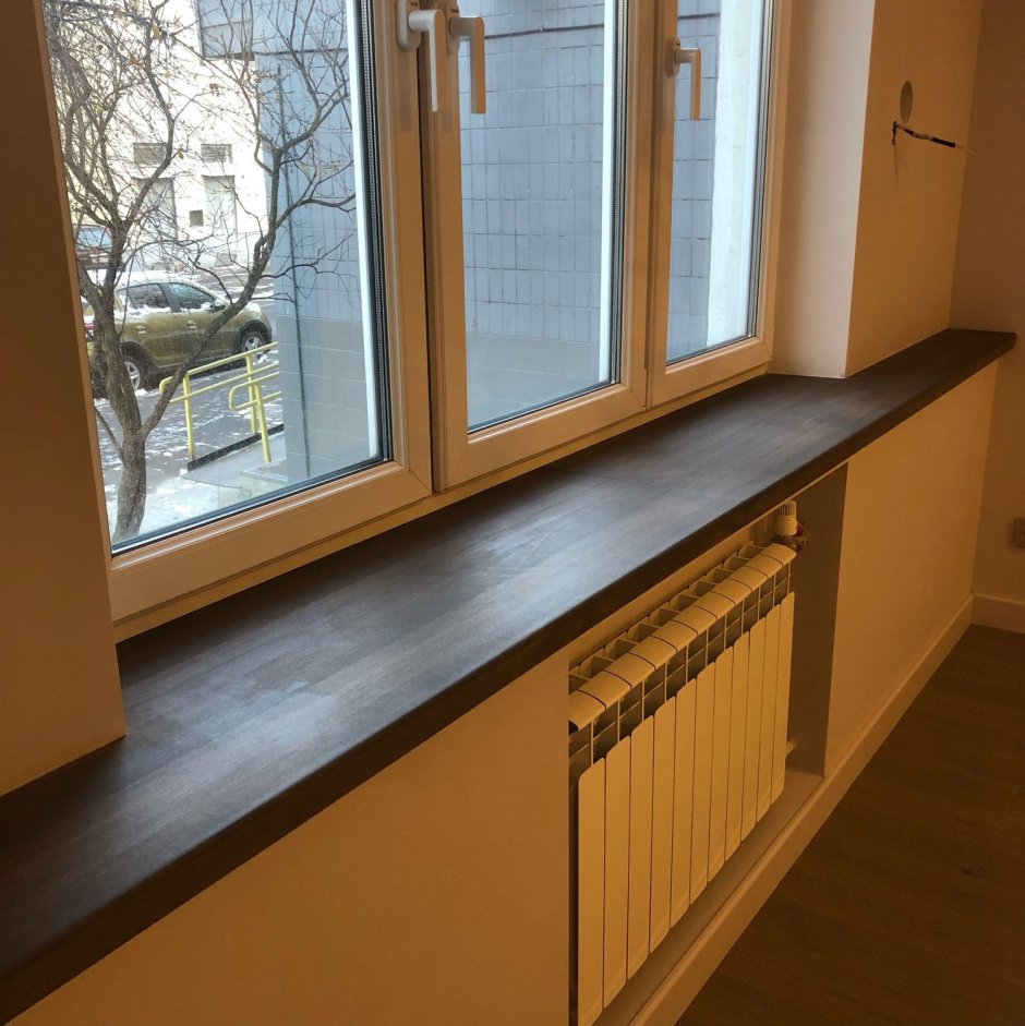 Отделка оконных откосов ламинатом