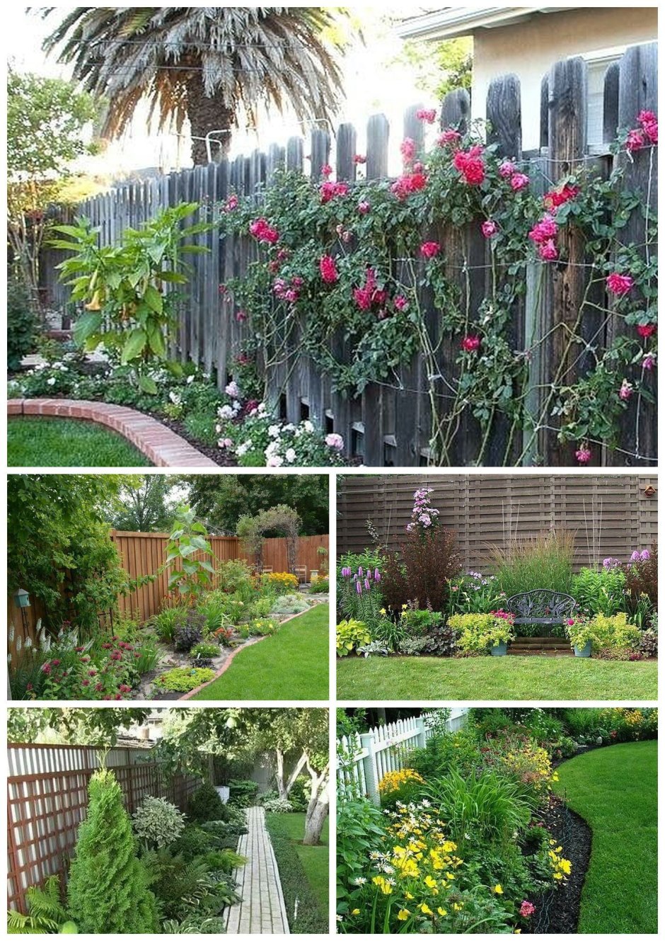 Клумба вдоль забора