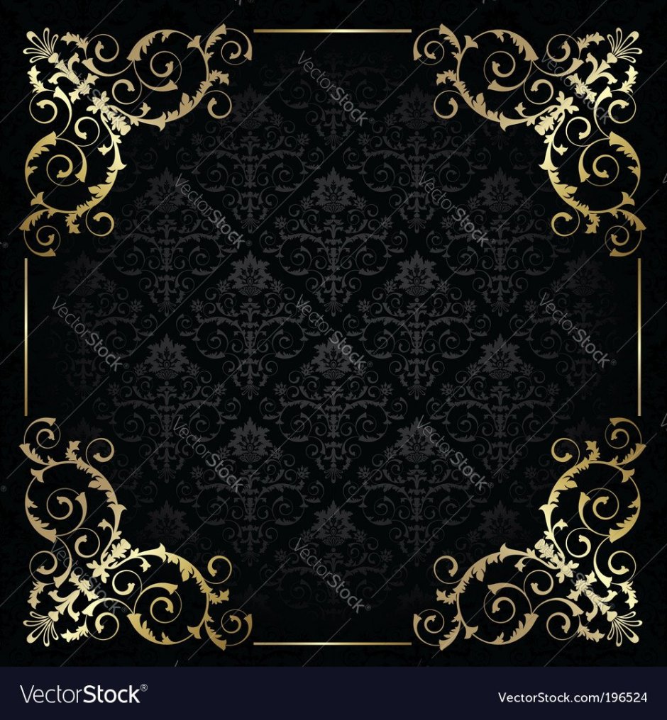 Золотые рамки с узорами на темном фоне