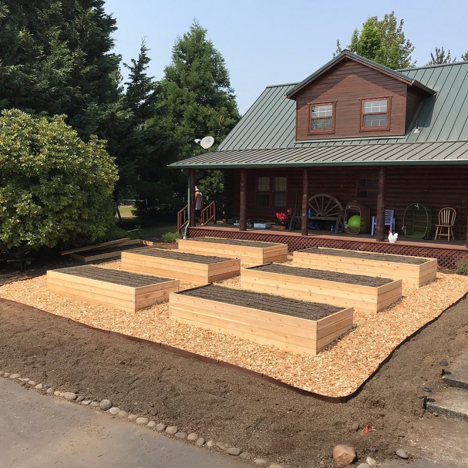 Грядки из кирпича