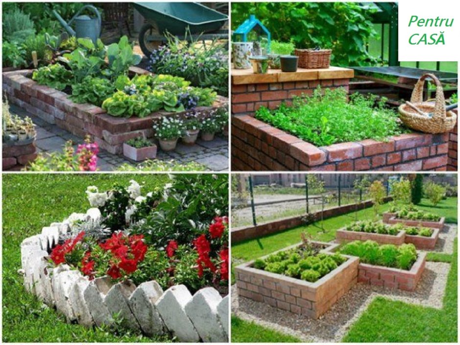 Клумба из кирпича