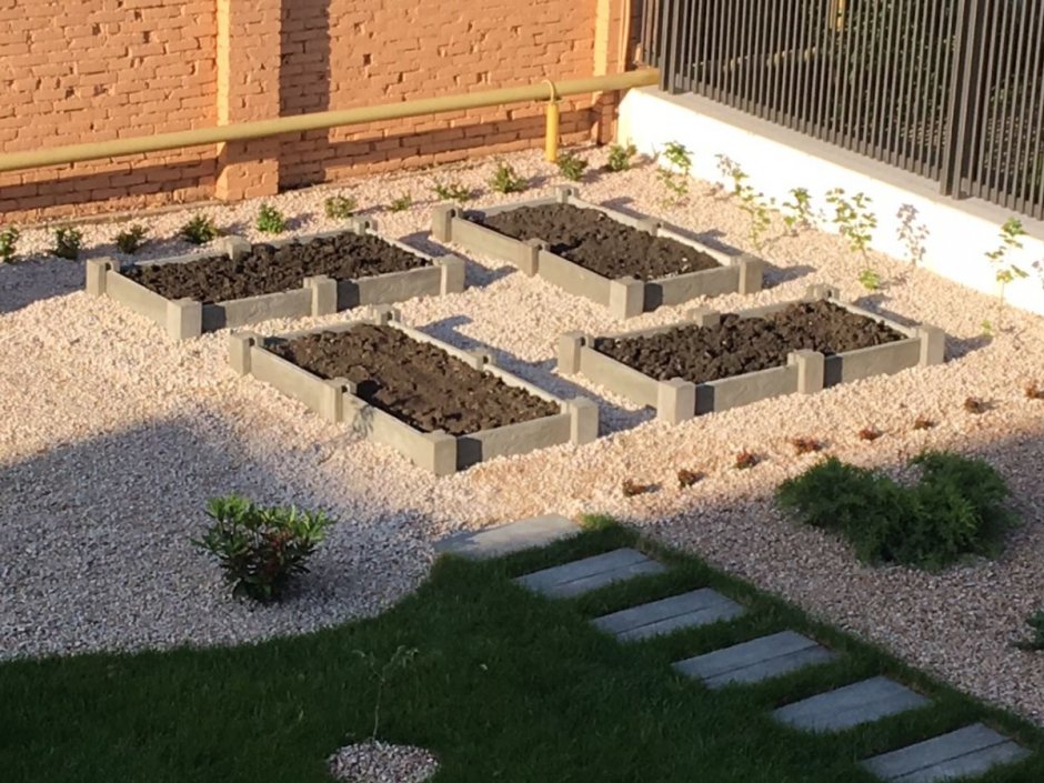 Грядки из кирпича