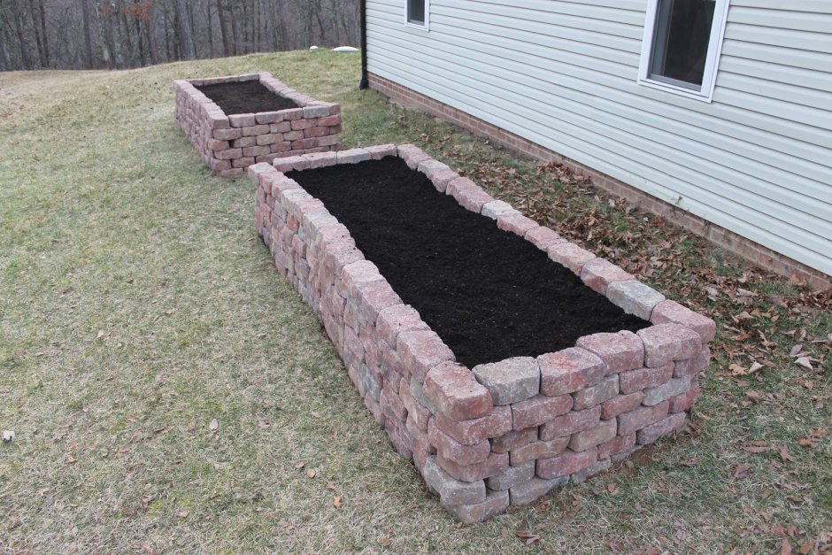 Грядки из кирпича