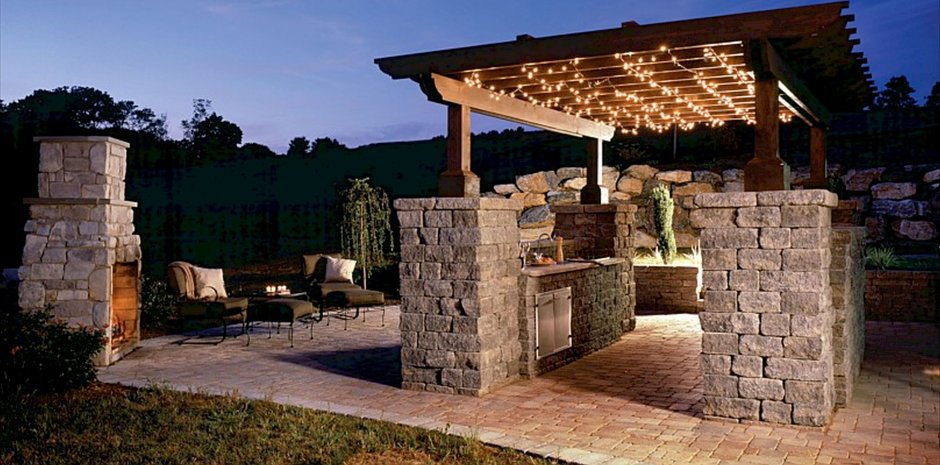 Мангальная зона из габионов