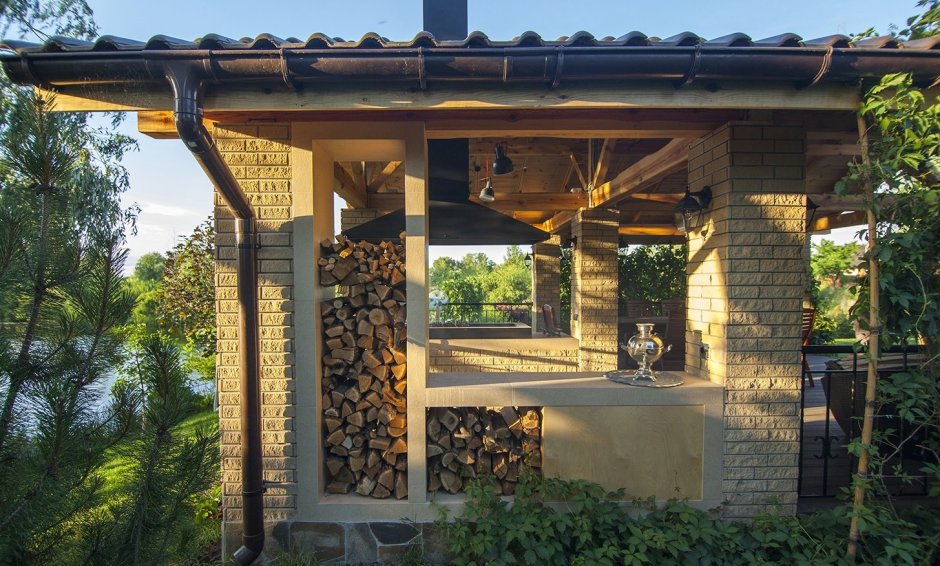 Беседки Отделанные камнем