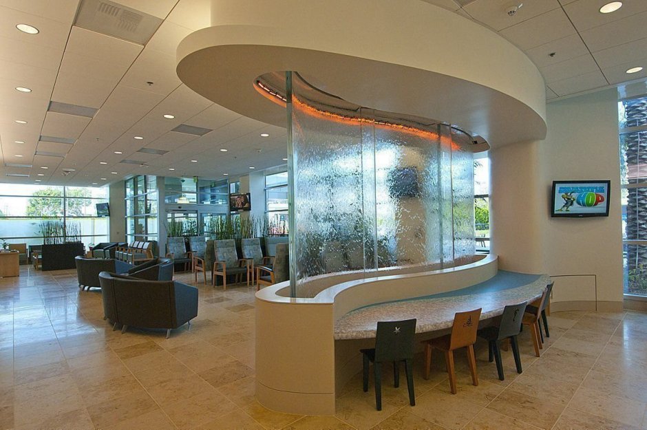 Искусственный водопад в интерьере