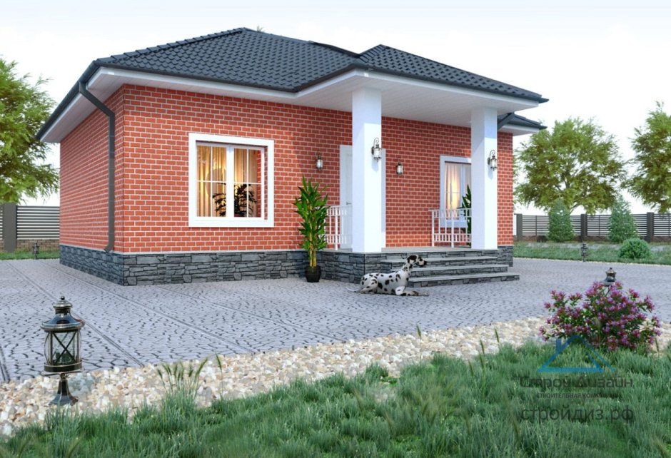 Кирпичный одноэтажный дом 140кв