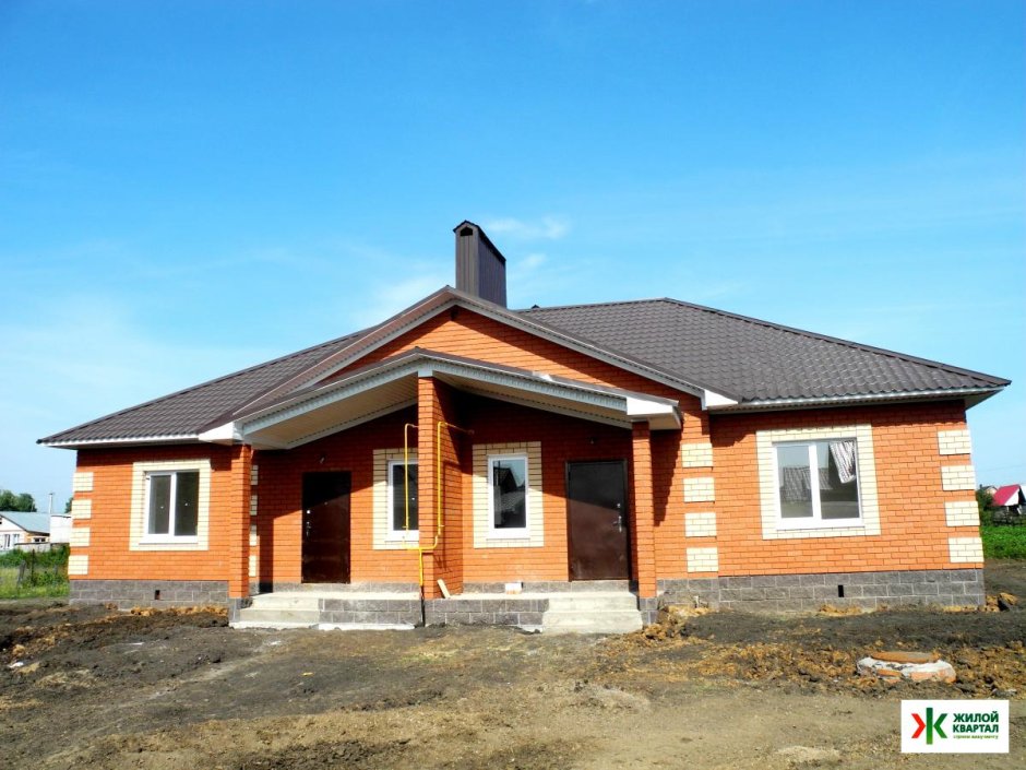 Одноэтажный кирпичный дом 90 кв м
