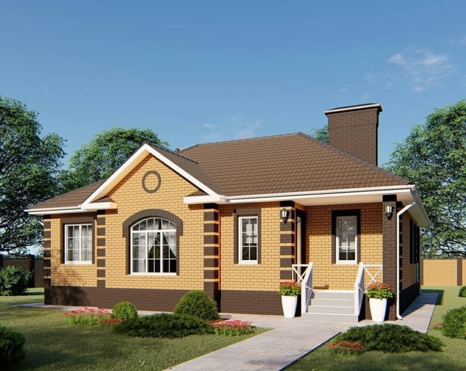 Одноэтажный дом из кирпича