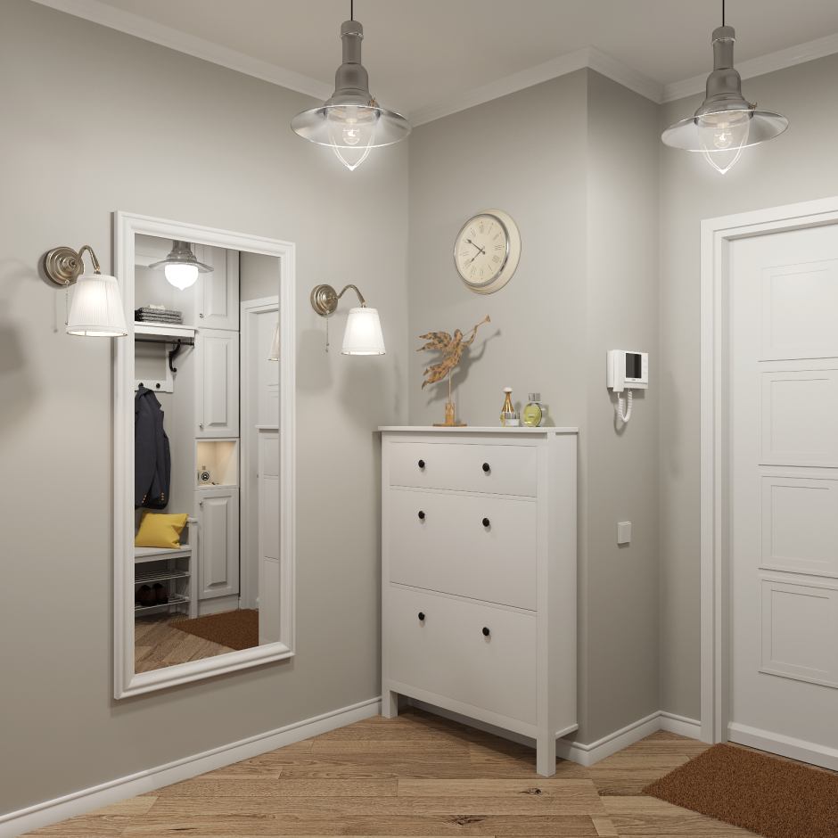 Коридор в сером цвете хрущевка