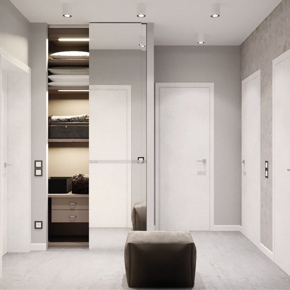 Прихожая в белых тонах