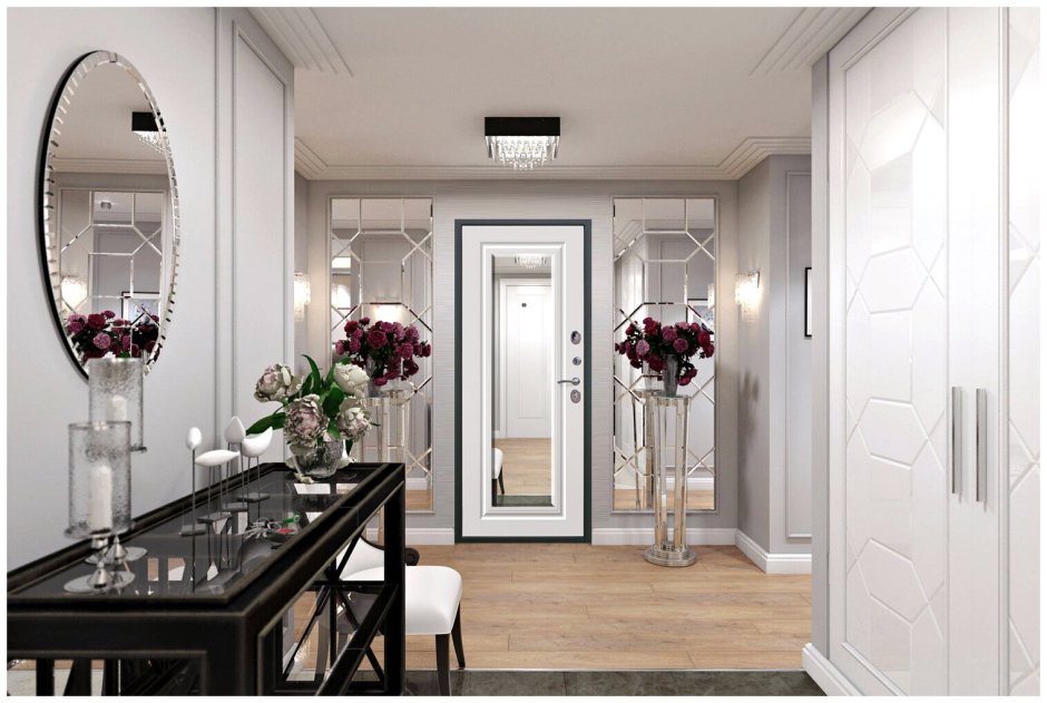 Прихожая в серых тонах