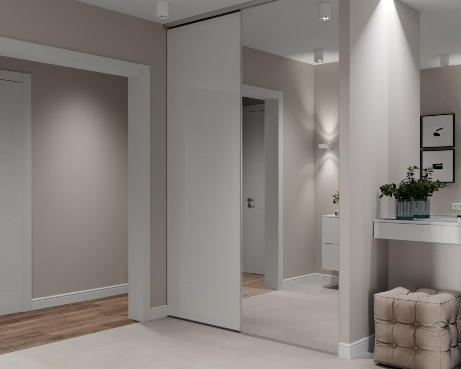 Серо белая прихожая
