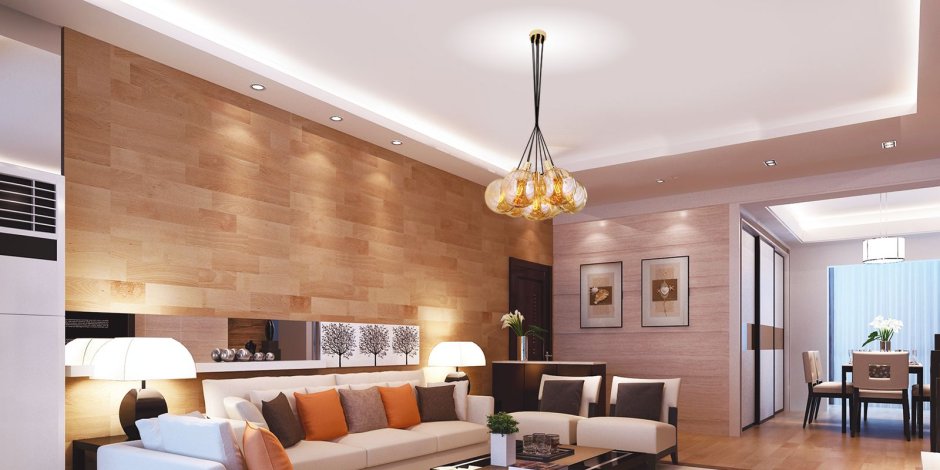 Потолочное освещение в гостиной