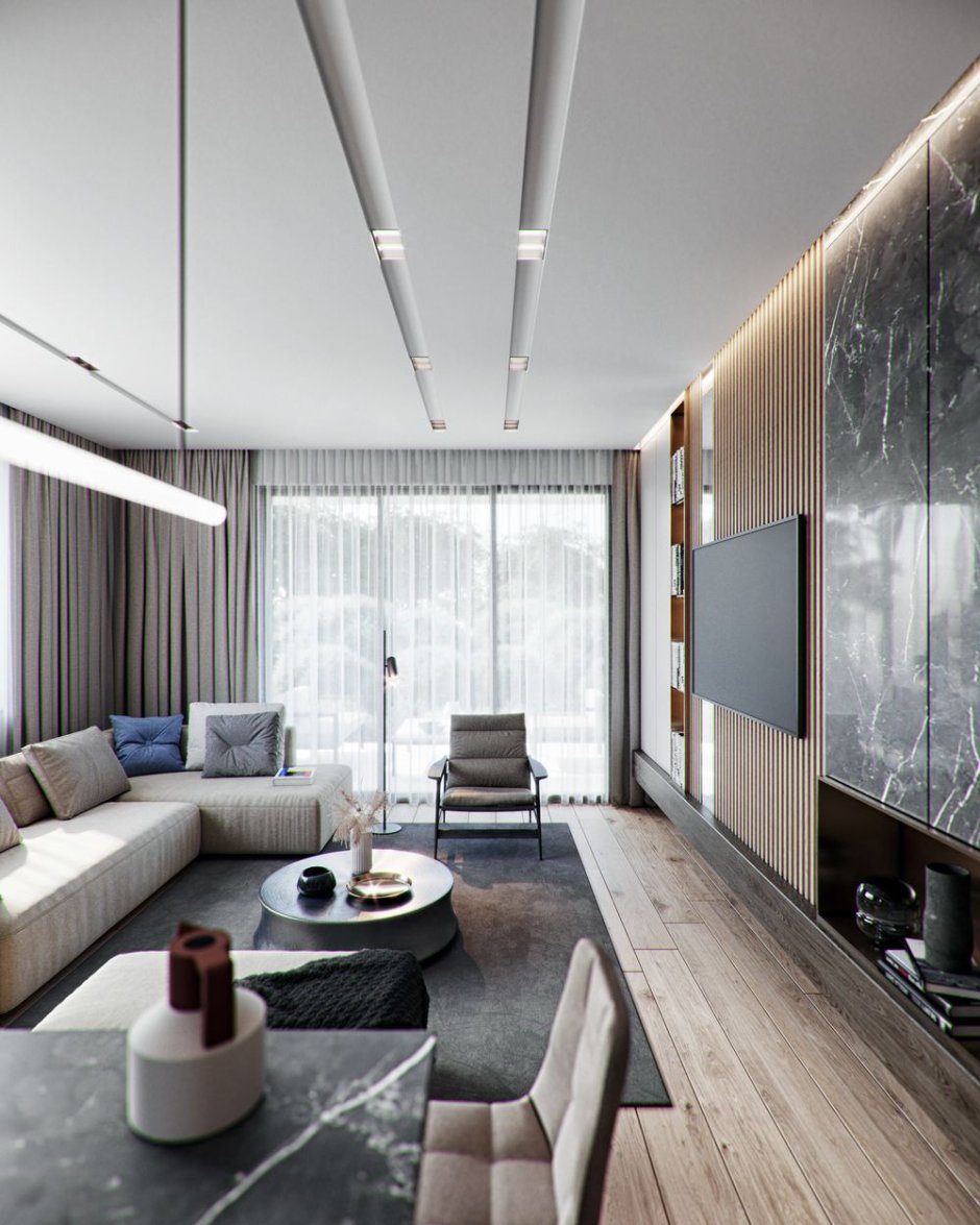 Освещение гостиных в современном стиле