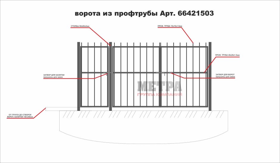 Схема сварки ворот из профильной трубы 40x20