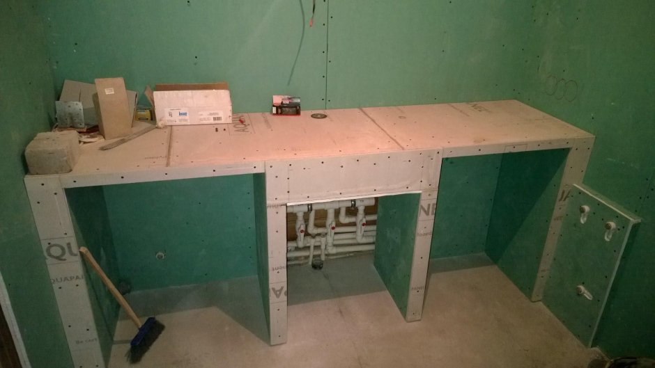 Стол под раковину из гипсокартона