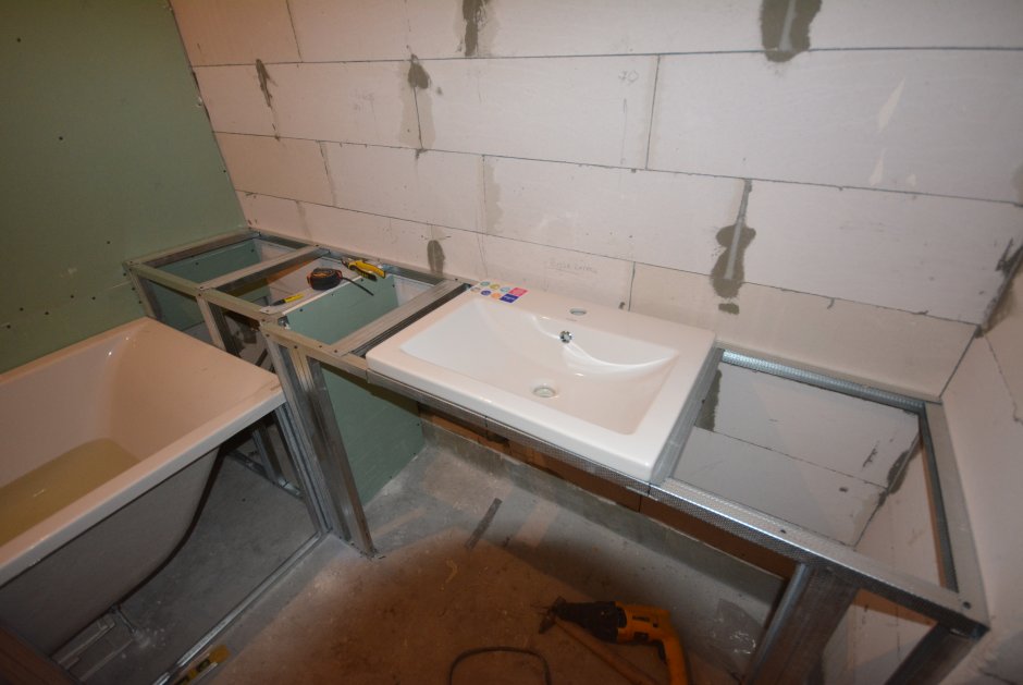 Столешница из гипсокартона в ванной