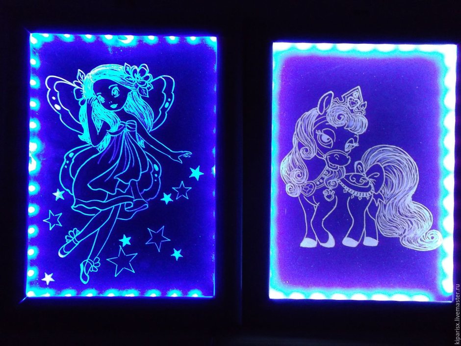 Гравировка стекла с подсветкой