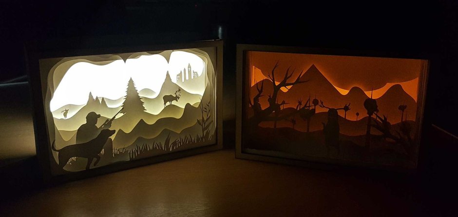 Многослойное панно с подсветкой