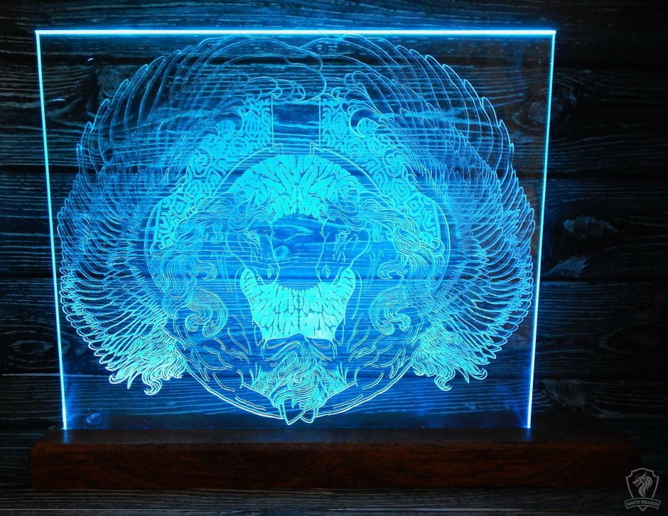 Гравировка на стекле с подсветкой