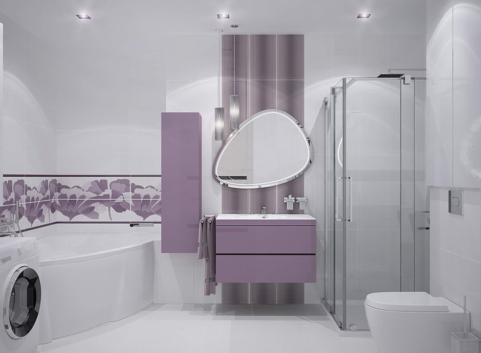 Лавандовая ванная комната