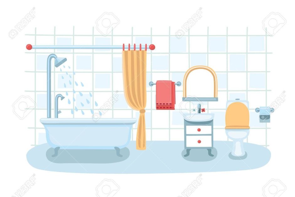 Векторная ванная комната