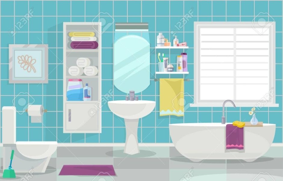 Ванная комната для бумажной куклы