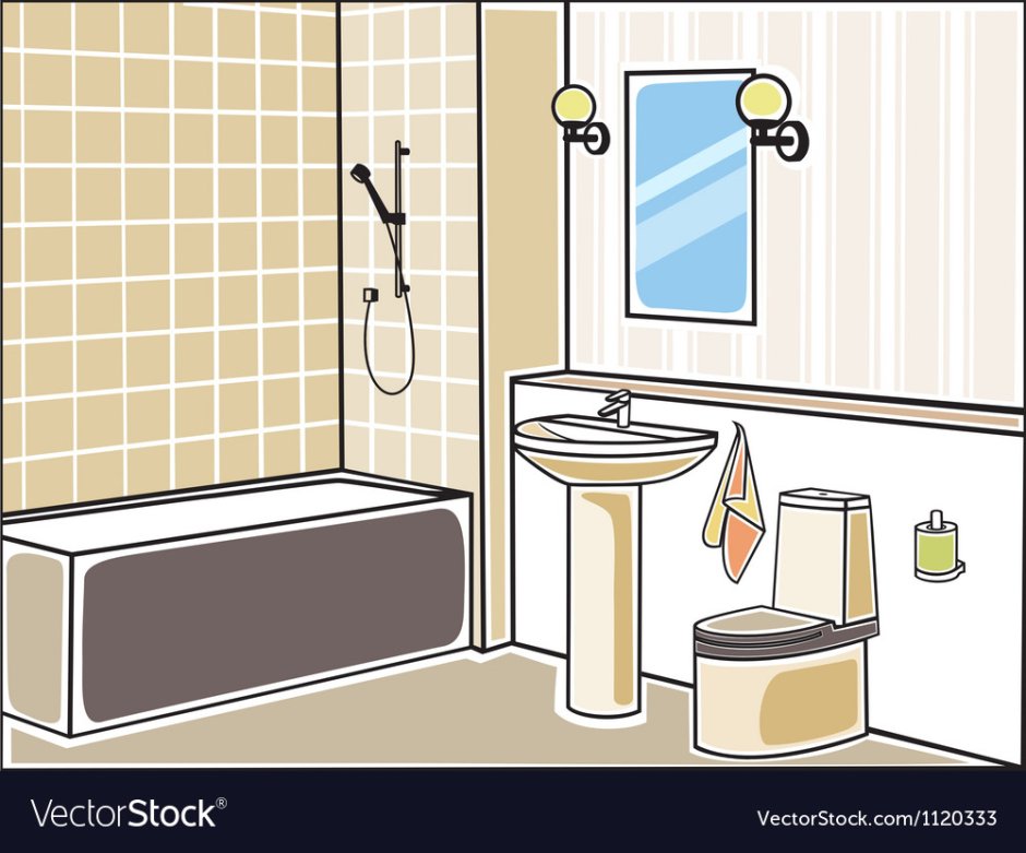 Нарисованная ванная комната