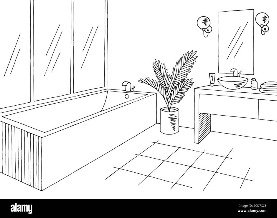 Раскраска ванная комната