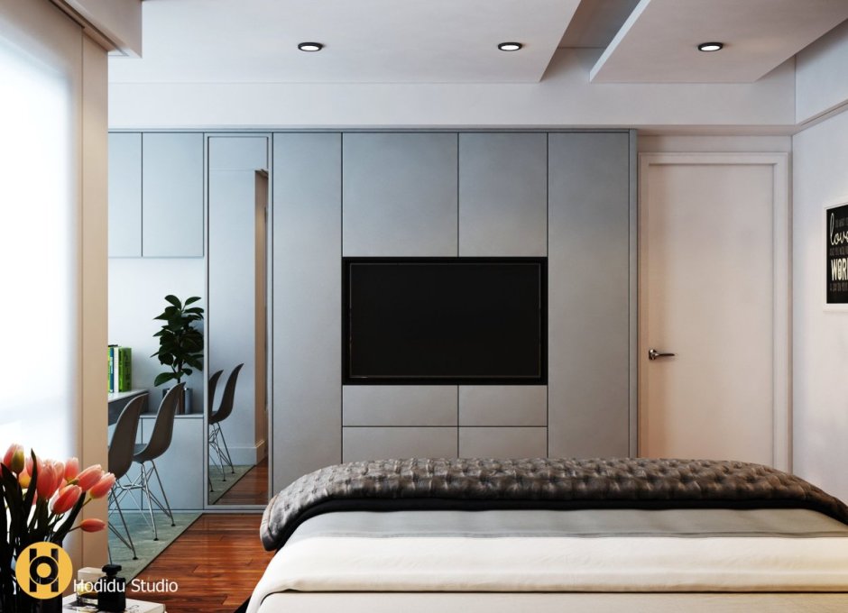 Шкаф купе с телевизором в спальню