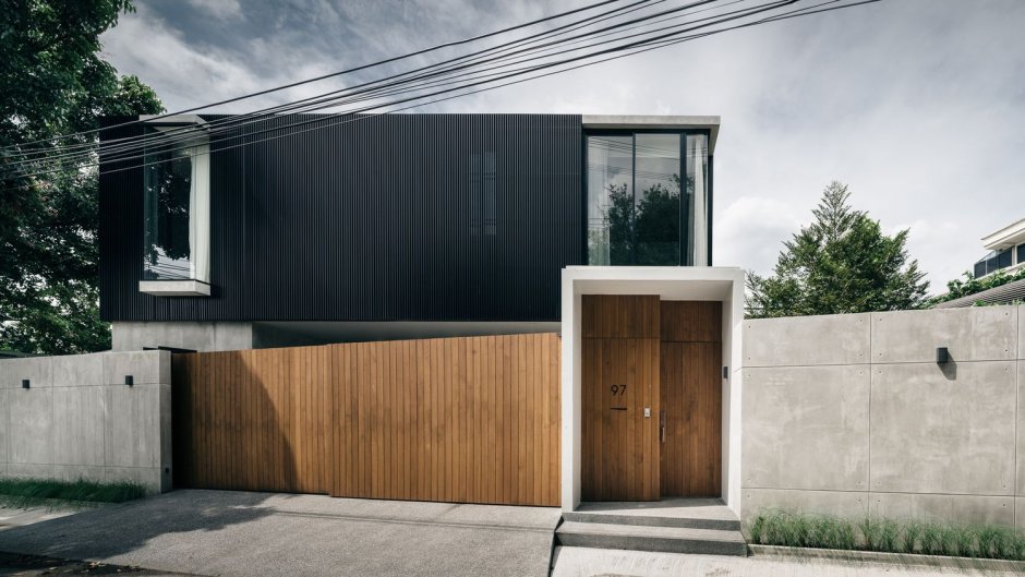 Фасадный забор в стиле Минимализм