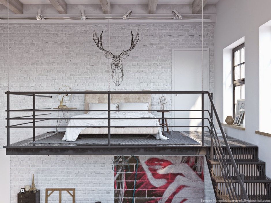 Балконные ограждения в стиле лофт