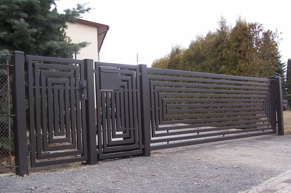 Красивый забор из профильной трубы