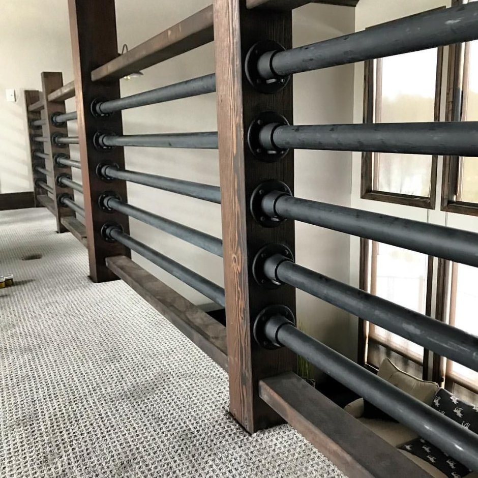 Перильное ограждение в стиле лофт