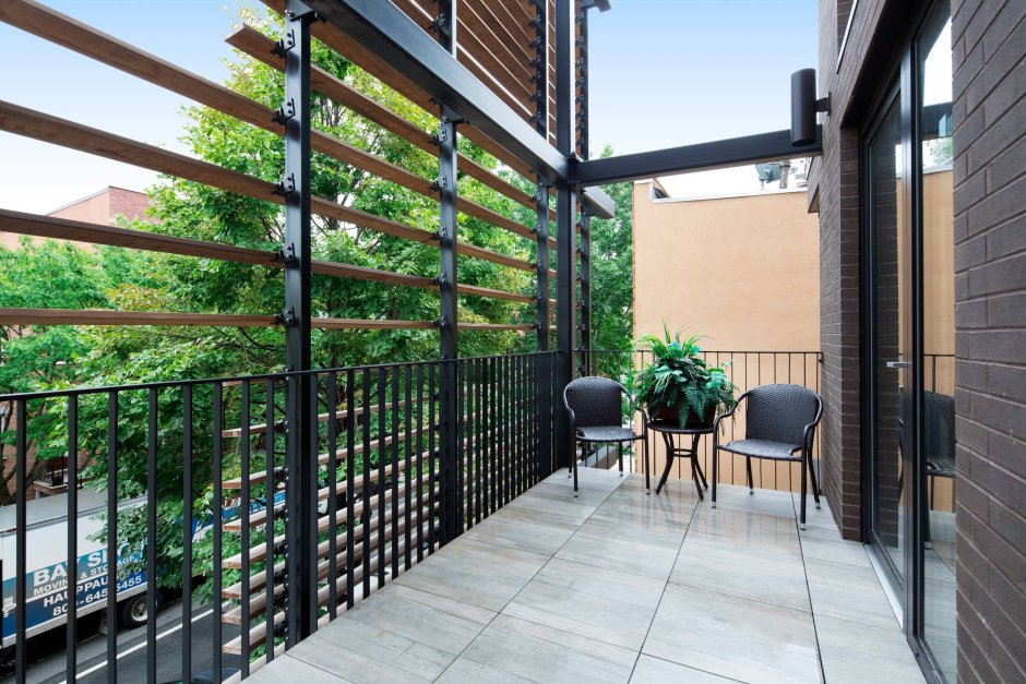 Перила на веранде в стиле лофт