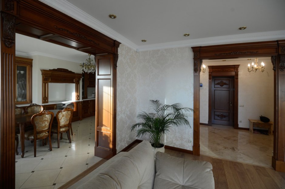 Отделка арочного проема деревом