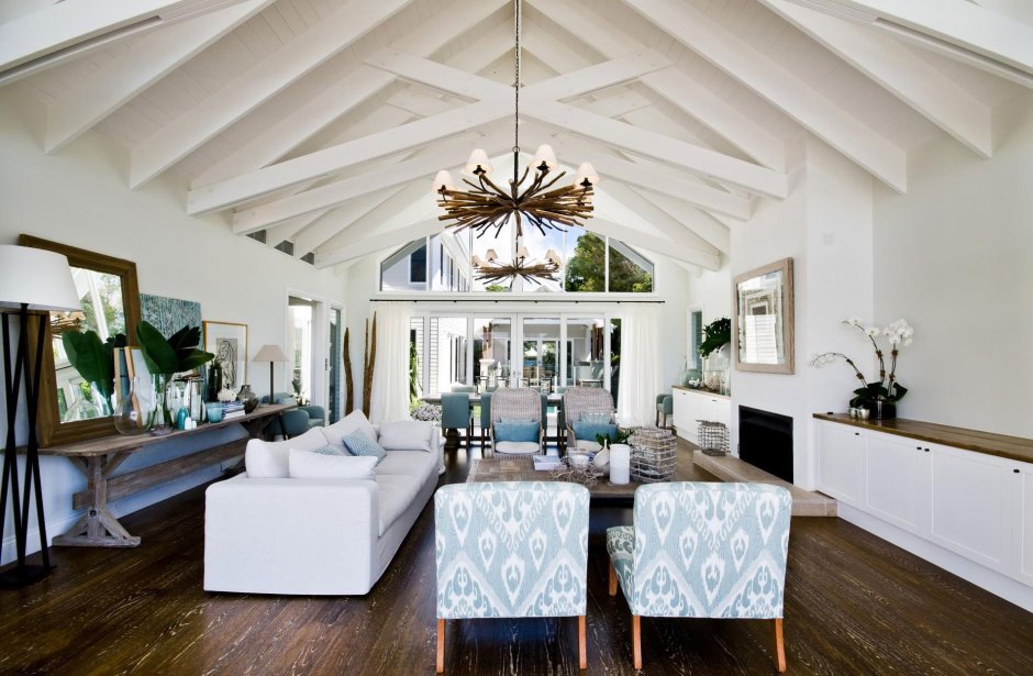 Одноэтажный дом с высокими потолками