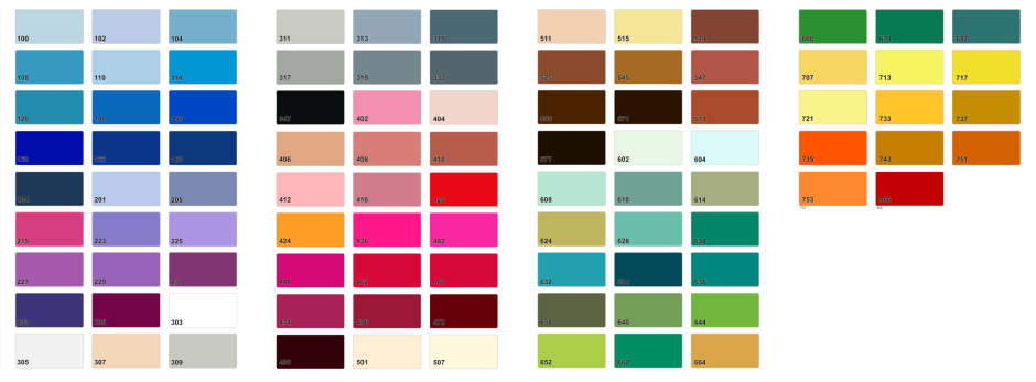 Палитра натяжных потолков MSD