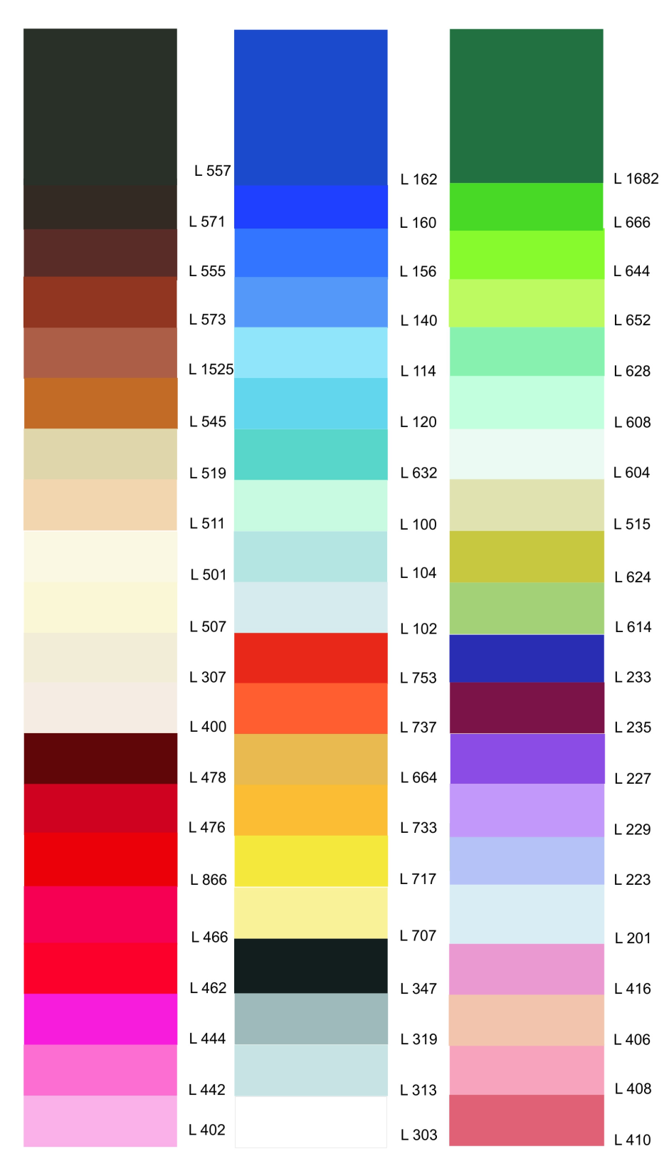 Палитра натяжных потолков MSD