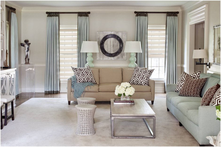 Серые шторы в интерьере