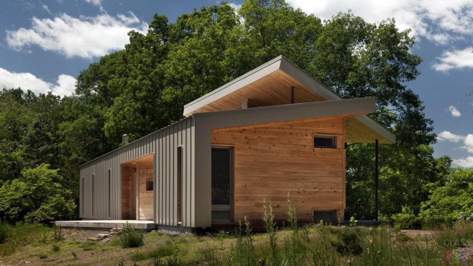 Дом с односкатной крышей в стиле лофт